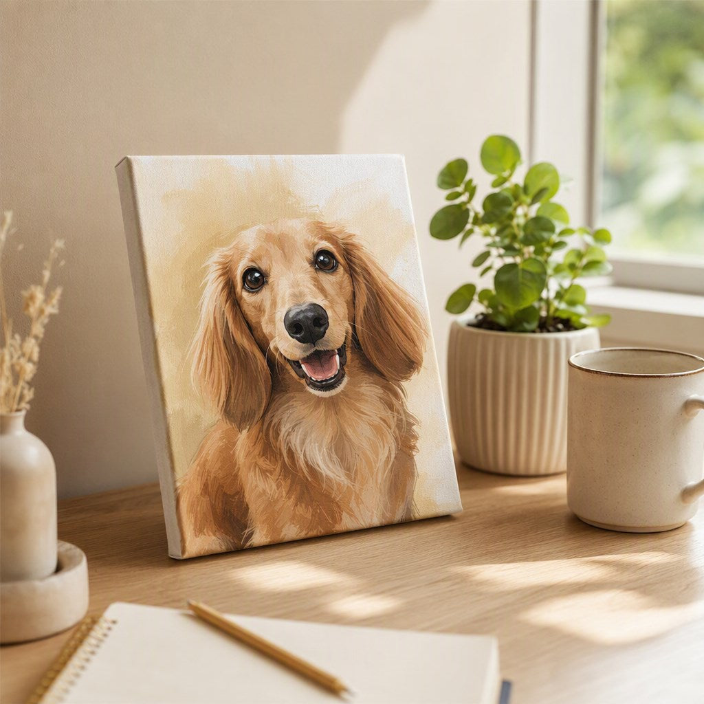 Small custom pet portrait canvas