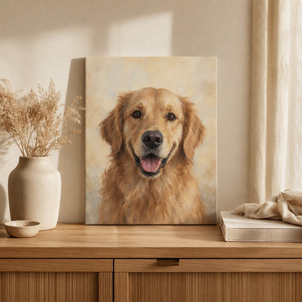 Medium custom pet portrait canvas