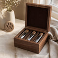 Three bottle pet memorial keepsake box